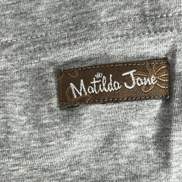 Matilda Jane Character Counts Grey Ruffled Bell Bottom Leggings Size 12 - Picture 2 of 4